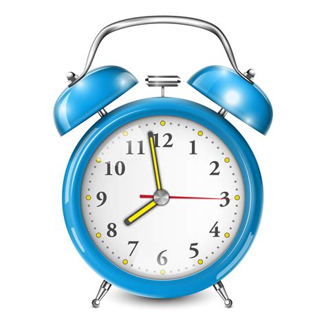 Clip Art Vector Black Alarm Clock Icon Isolated On Blue And White A