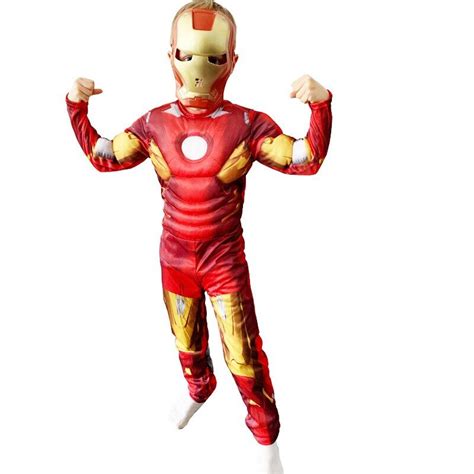 New Iron Man Mark 42 Patriot Muscle For Children Kids Halloween