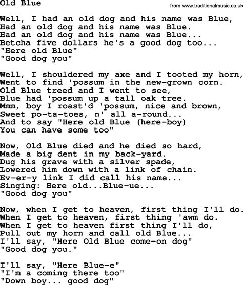 Joan Baez Song Old Blue Lyrics