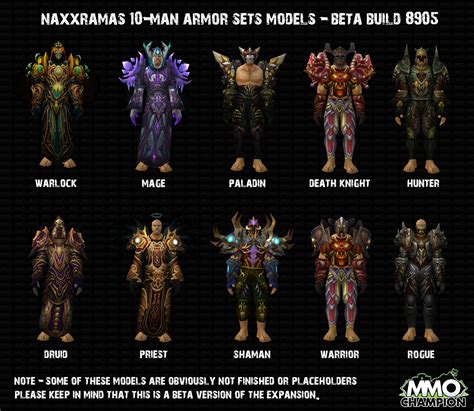 Naxxramas 10 Players Armor Sets World Of Warcraft