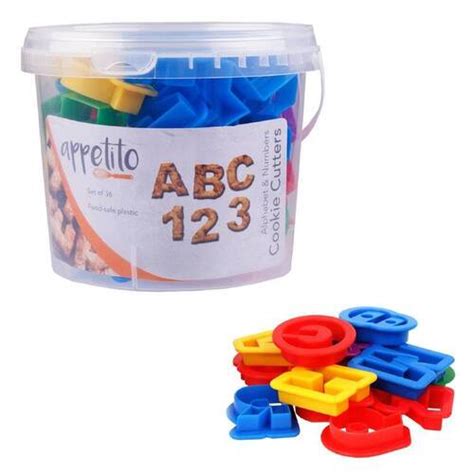 Alphabet And Number Cookie Cutter 36 Piece Set
