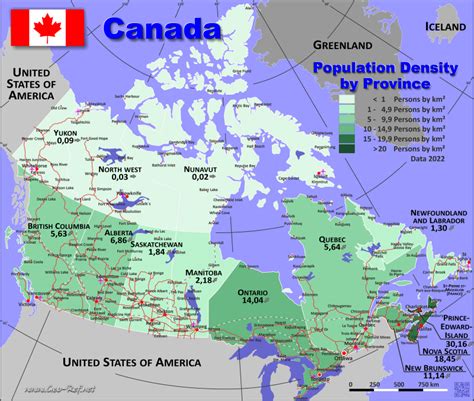 Canada Population Density Map Tyredfair