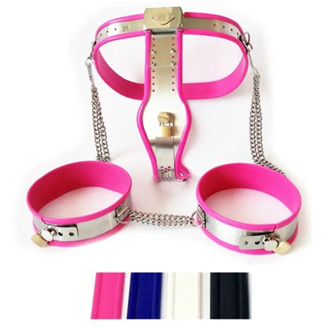 female stainless steel chastity belts thigh rings chastity locking virginity pants bondage