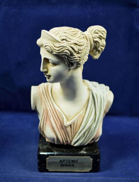 Artemis Sculpture Diana Bust Ancient Greek Goddess Of Hunt Artifact