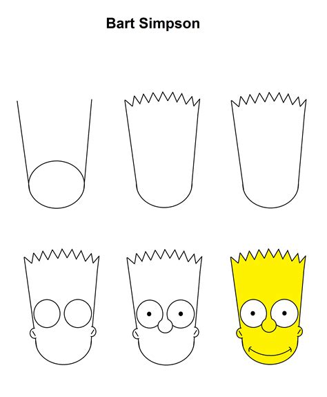 Bart Simpson Drawing Step By Step
