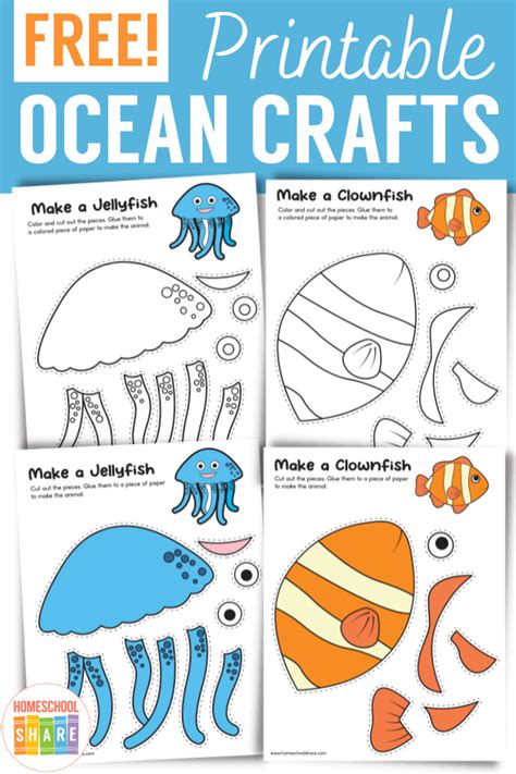 Ocean Animals Craft Printables Homeschool Share
