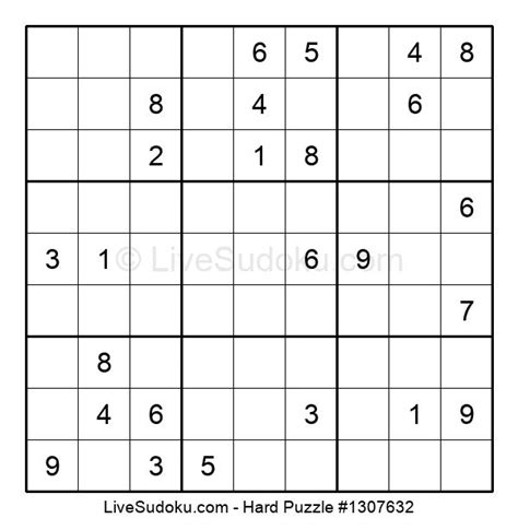 Hard Sudoku Online 1307632 Live Sudoku