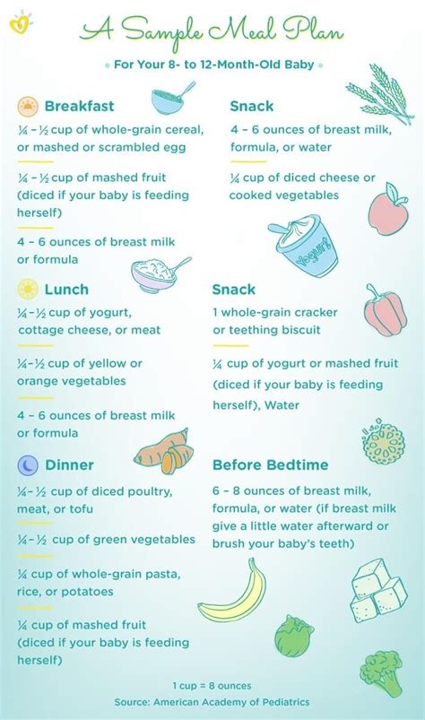 The ninth month is a very crucial and exciting month for the baby as they learn to crawl, play independently, and even start communicating a little bit. Sample menu for 8 to 12 month old | Baby food chart, Baby ...