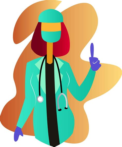 Minimalistic Colorful Female Surgeon Vector Character Illustration On A