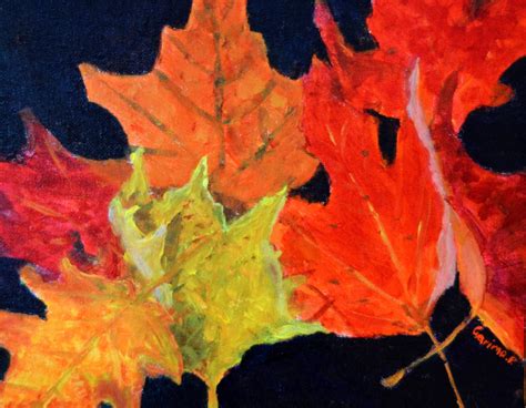 Autumn Leaves Painting Original Acrylic Painting Maple Leaves