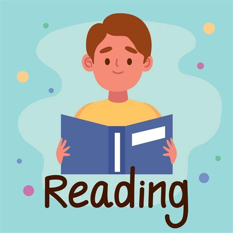 Boy Reading Book And Lettering 11378235 Vector Art At Vecteezy