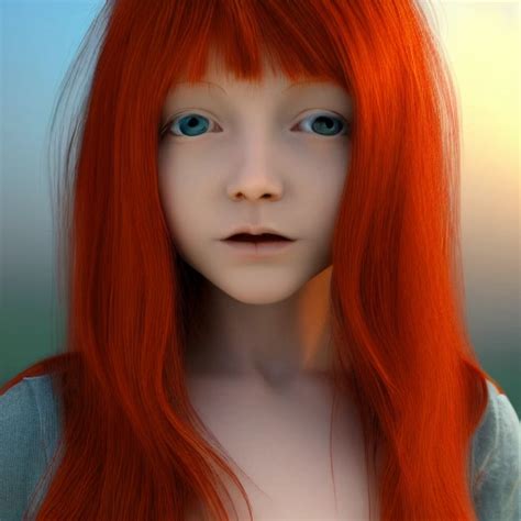 Western Redhead Girl 3d Arthubai