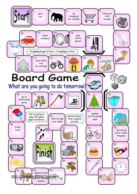 Board Game What Are You Going To Do Tomorrow Easy English
