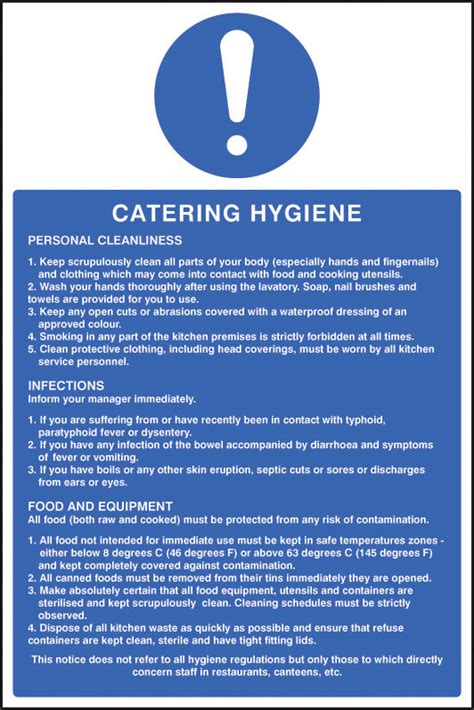 Catering And Hygene Signs Uk Mandatory Signs Warning Safety Signs
