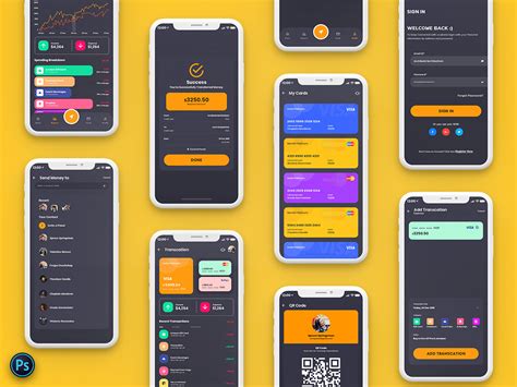 Finance Mobile App Template Ui Kit Dark Version Search By Muzli