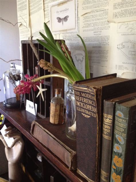 Mantel Styling With Plants Old Books As Good As Dead Cabinet Of