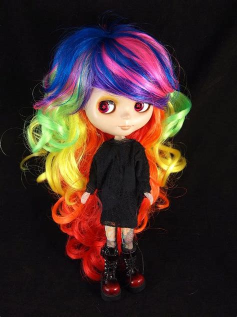 Rainbow Color Curly Wig For Blythe And American By Sparklymarket Curly