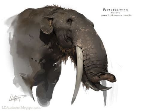 The Art Of Ld Austin Prehistoric Elephant Platybelodon It Used To