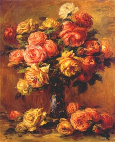 Roses In A Vase C1910 1917 Pierre Auguste Renoir