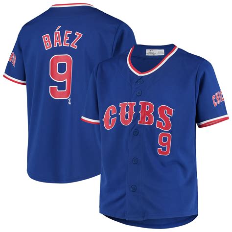 Ednel javier báez, nicknamed el mago, is a puerto rican professional baseball shortstop for the chicago cubs of major league baseball. Youth Javier Baez Royal Chicago Cubs Player Jersey ...