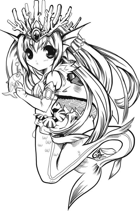 Mermaid Anime Princess Coloring Pages Amazing Svg File