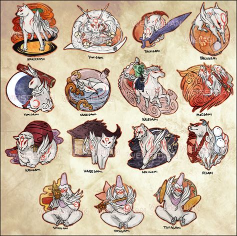 Okami Celestial Gods Stickers By Weissidian Okami God Sticker Amaterasu