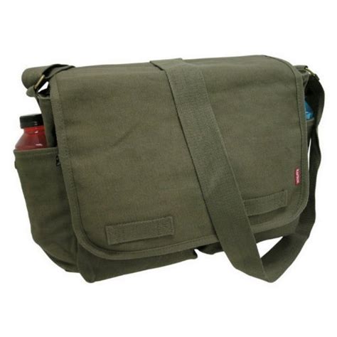 Olive Green Heavyweight Military Inspired Messenger Bag Review