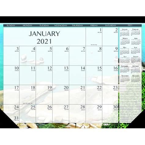 Monthly Desk Pad Calendar Earthscapes Seascapes 22 X 17 Inches