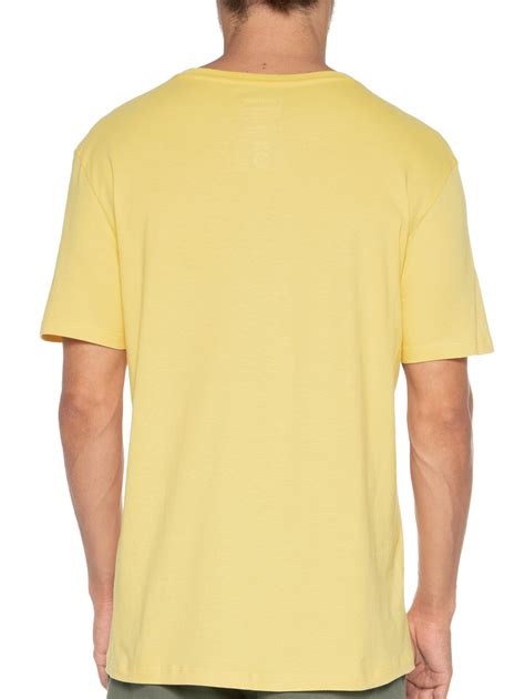 Camiseta Masculina Manga Curta Hering Amarelo Oqvestir