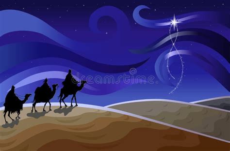 Three Wise Men And The Star Stock Vector Illustration Of Starry