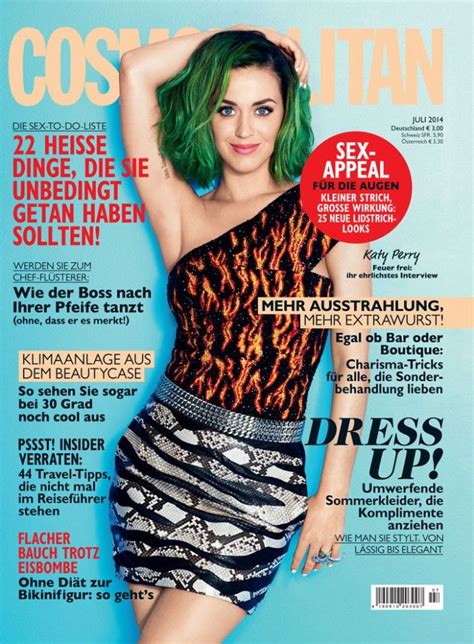 Katy Perry On Cosmopolitan German Edition July 2014 Cover Katy Perry