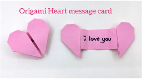 Origami Heart Surprise Message Card For Valentines Day Origami Heart