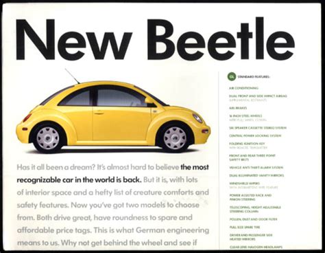 1998 The New Volkswagen Beetle Sales Brochure