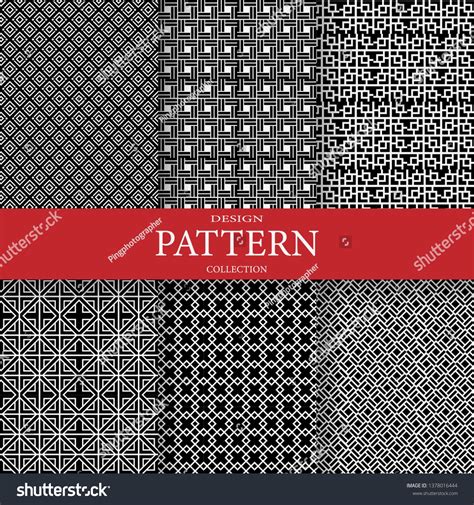 Collection Swatches Memphis Patterns Seamless Fashion Stock Vector