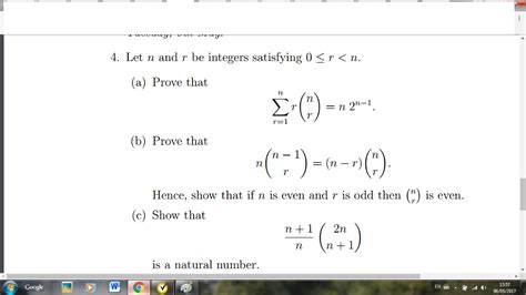 Solved Let N And R Be Integers Satisfying 0