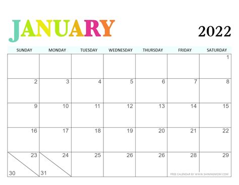 Ultimate List Of 2022 Printable Calendars In Pdf