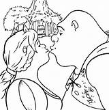 Shrek Fiona Coloring Kissing Princess Donkey Colouring Printable Luna Side Getcolorings Books Carriage Onion Married Were Getdrawings Colorings sketch template