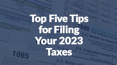 Top Five Tips For Filing Your 2023 Taxes Kienitz Tax Law