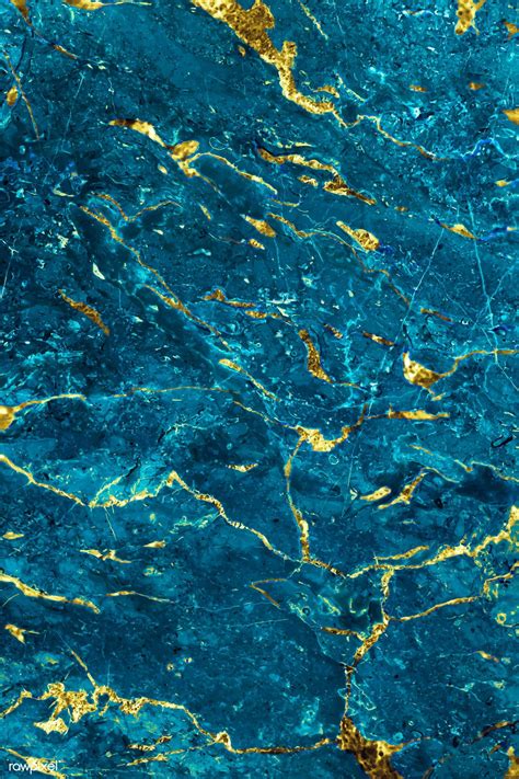 Blue And Gold Marble Textured Background Vector Free Image By