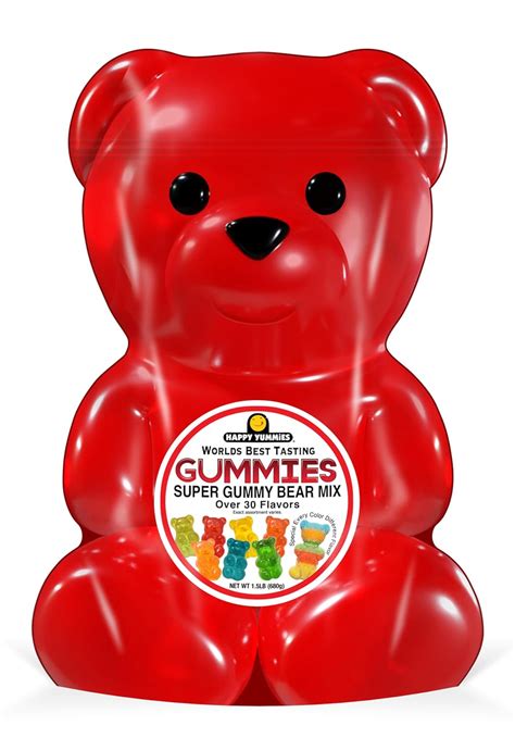 happy yummies worlds best tasting gourmet gummies super bear mix 1 5lb grocery