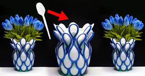 I Would Have No Idea That This Plastic Spoon Flower Vase Was Made Out