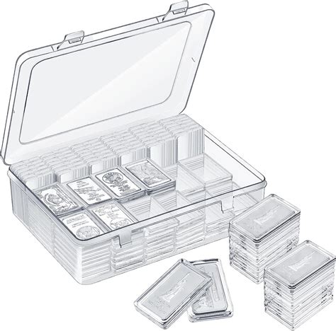 100 Pcs Silver Bar Case Silver Bar Holder Clear 1oz Silver Bar Storage