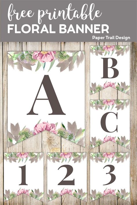 Free Printable Floral Alphabet Banner Letters Paper Trail Design Banner Letters Wedding