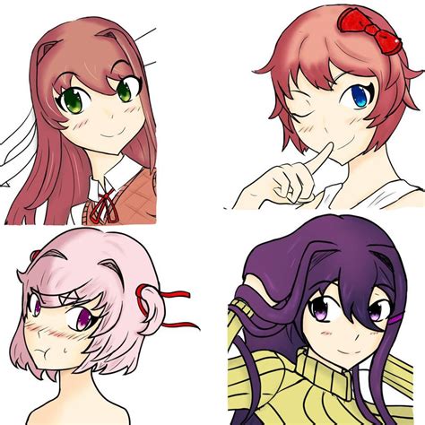 I Colored All 4 Dokis Together Ddlc