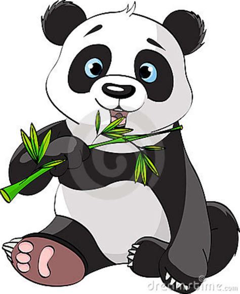 Panda Eating Bamboo Cartoon Panda Panda Drawing Panda Art