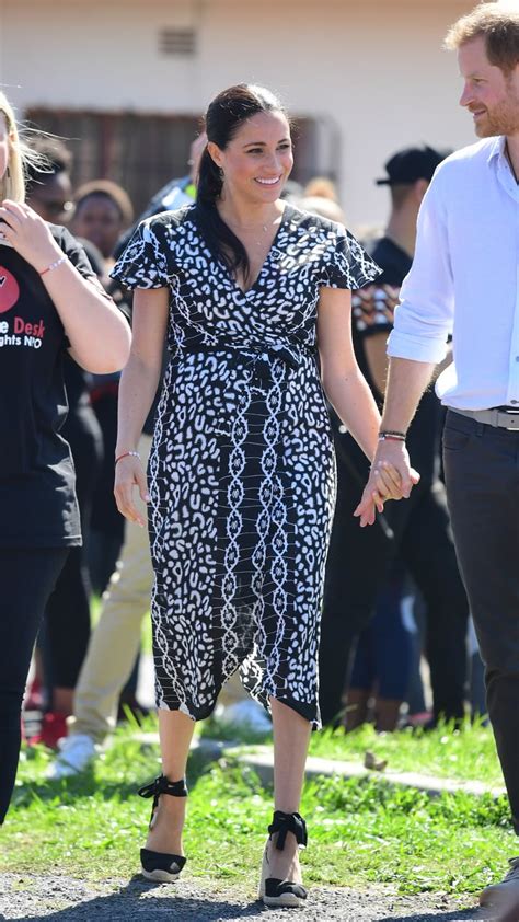 Since moving to the city of angels, meghan has already adopted a new laidback california fashion vibe. A Black-and-White Animal Print Wrap Dress in South Africa ...
