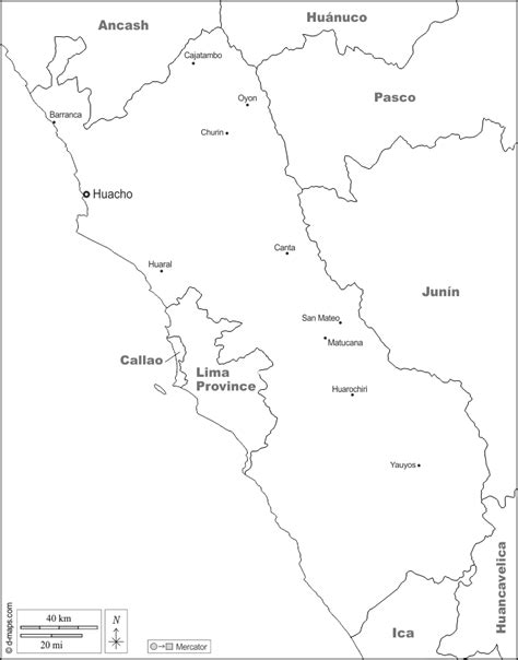 Departamento De Lima Mapa Gratuito Mapa Mudo Gratuito Mapa En Blanco