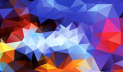 Colorful Triangles Low Poly Hd Wallpaper Pxfuel