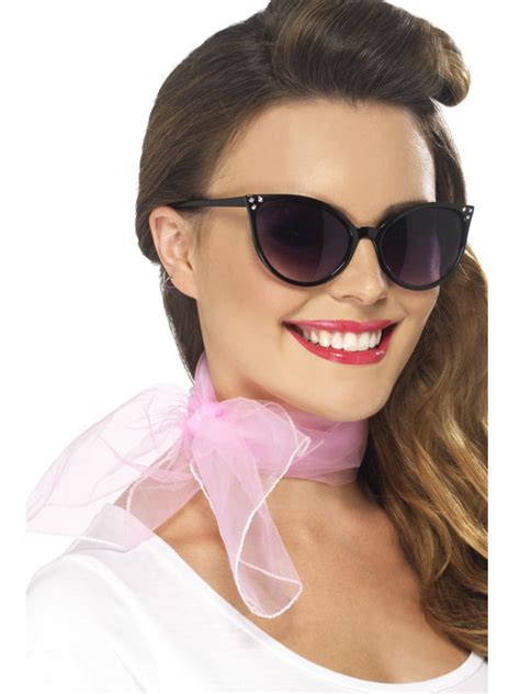 Smiffy S Costumes Womens Pink Vintage S Housewife Neckscarf Chiffon