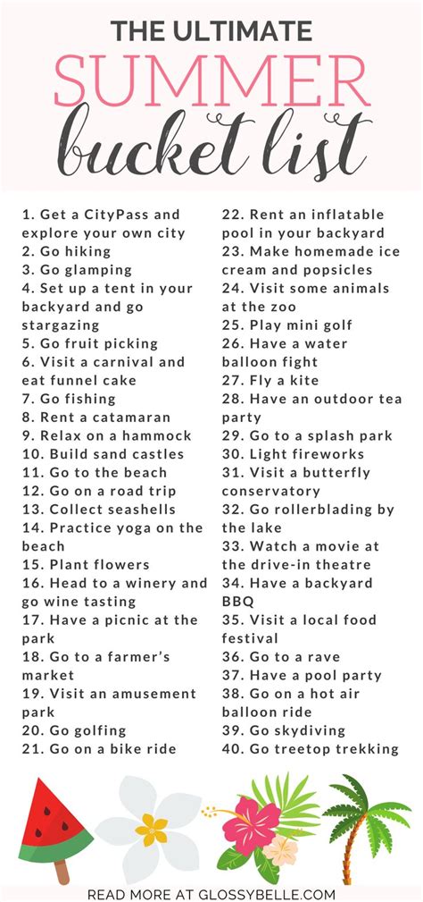 The Ultimate Summer Bucket List 50 Fun Summer Activities For Adults In